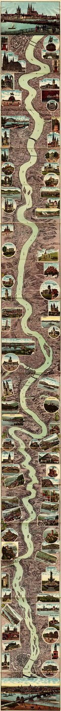 Panorama más reciente del Rin de Mainz a Colonia 1909 de Albumfabrik Eisenach